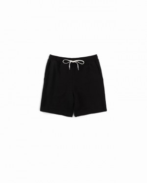 Calças Herschel Sweatshort Pretas | UPJI80476