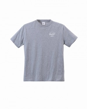 Camiseta Herschel Logo Cinzentas | OYFZ82947
