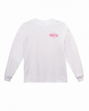 Camiseta Herschel Long Sleeve Ranch Branco | EIMW91605