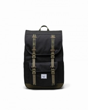 Mochilas Herschel Little America™ | Medio-Volume Pretas Verdes Escuro | JBAC37056