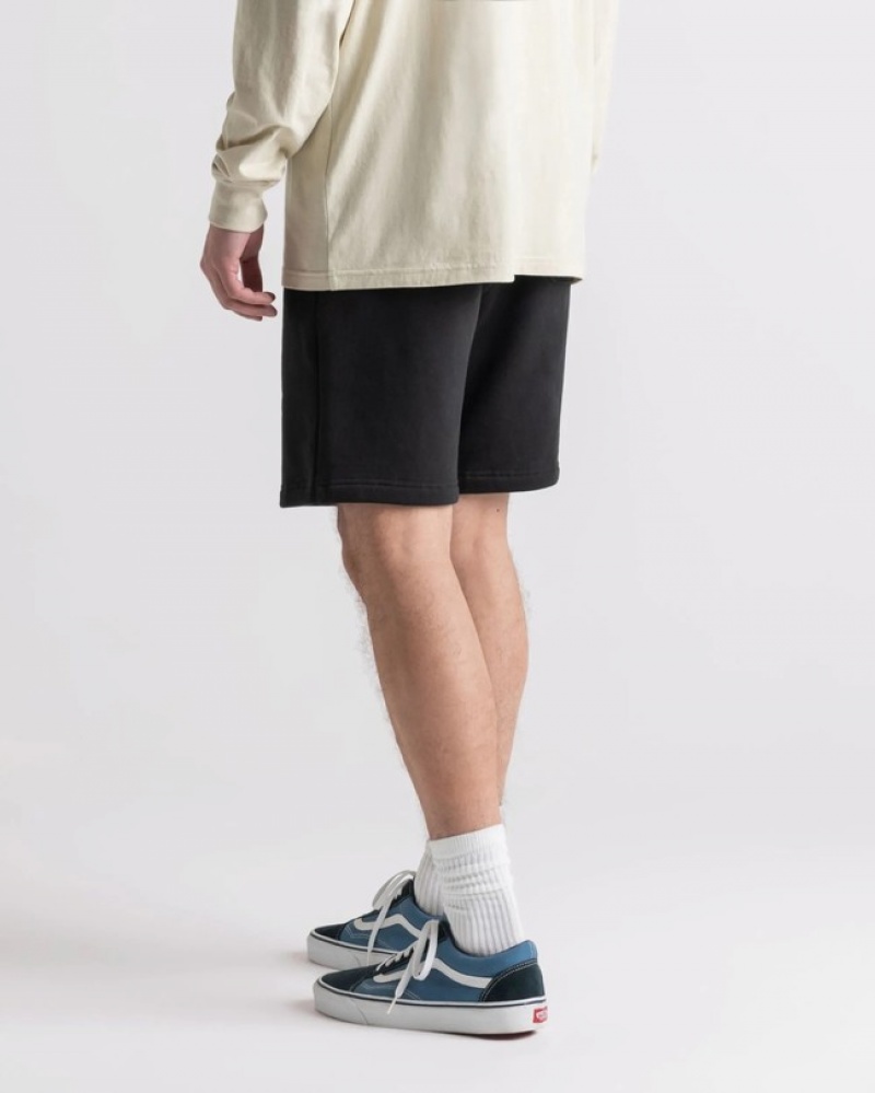 Calças Herschel Sweatshort Pretas | UPJI80476