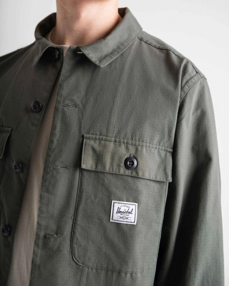 Camisas Herschel Camp Verde Oliva Escuro | BMKC83590