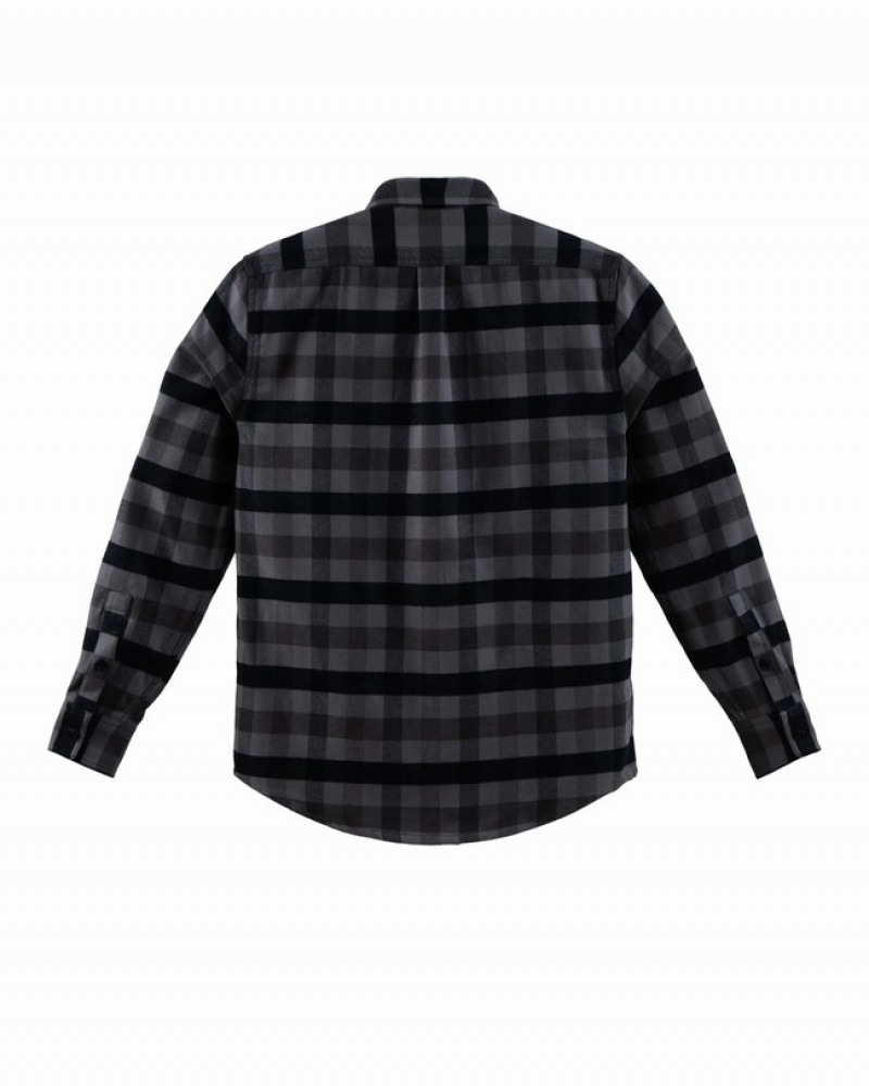 Camisas Herschel Heavyweight Flannel Pretas Cinzentas Escuro | VDUO85146