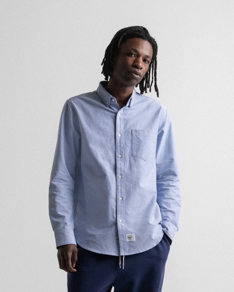 Camisas Herschel Oxford Azuis | OCUX46902