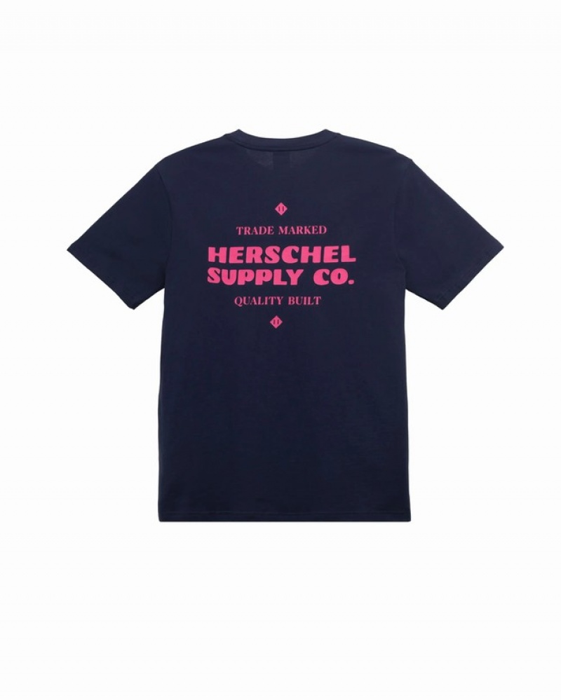 Camiseta Herschel Diamond/Ranch Azul Marinho | OEBF45796