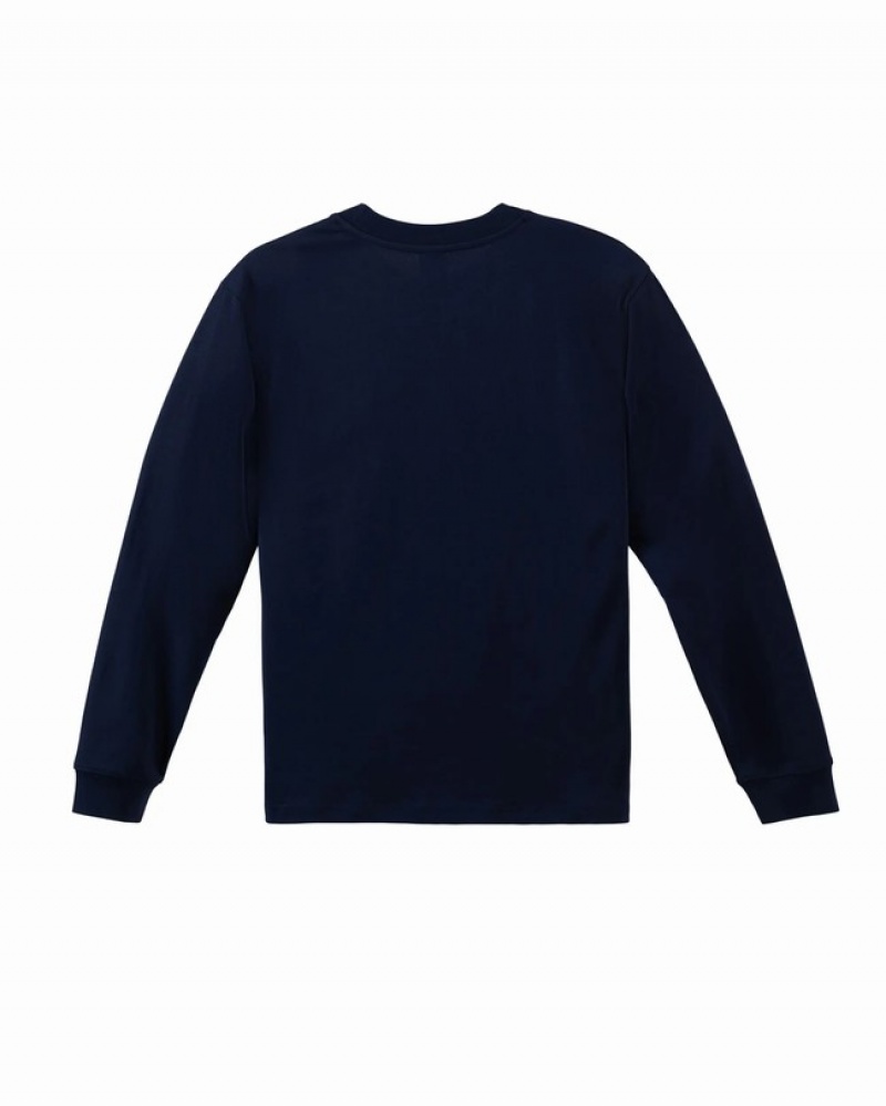 Camiseta Herschel Heavyweight LS Pocket Azul Marinho | JGUK89574