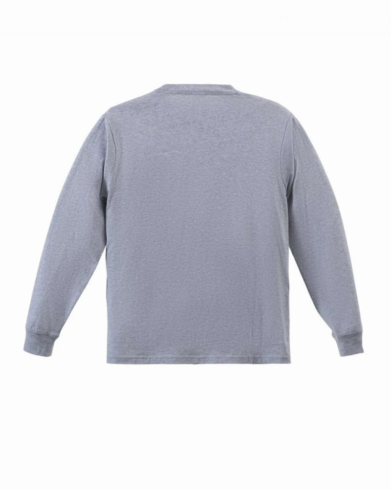 Camiseta Herschel LS Pocket Cinzentas | ZILP98254