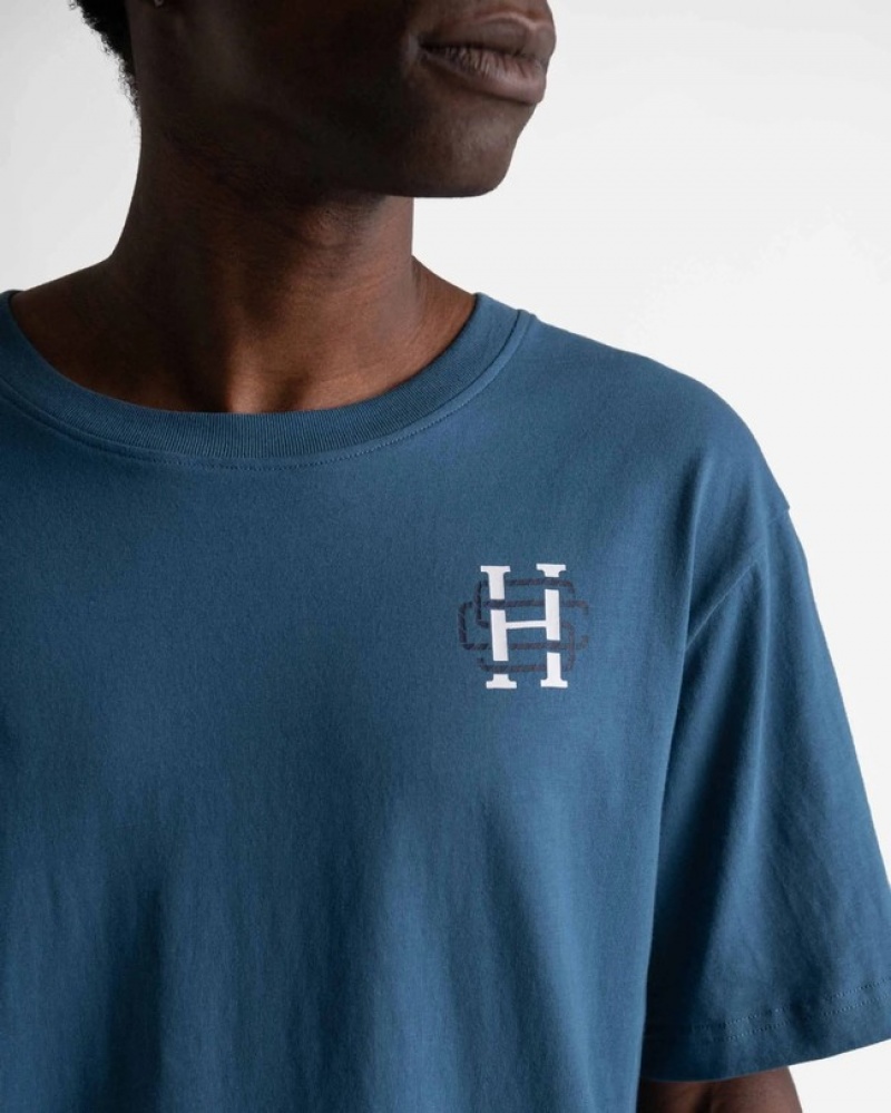 Camiseta Herschel Logo Azuis Branco | SKEZ75649