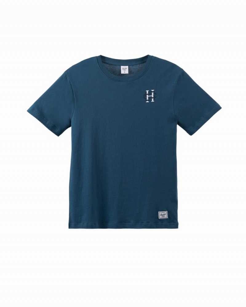 Camiseta Herschel Logo Azuis Branco | SKEZ75649