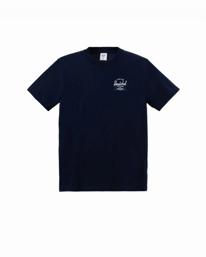 Camiseta Herschel Logo Azul Marinho Branco | SRXG27849