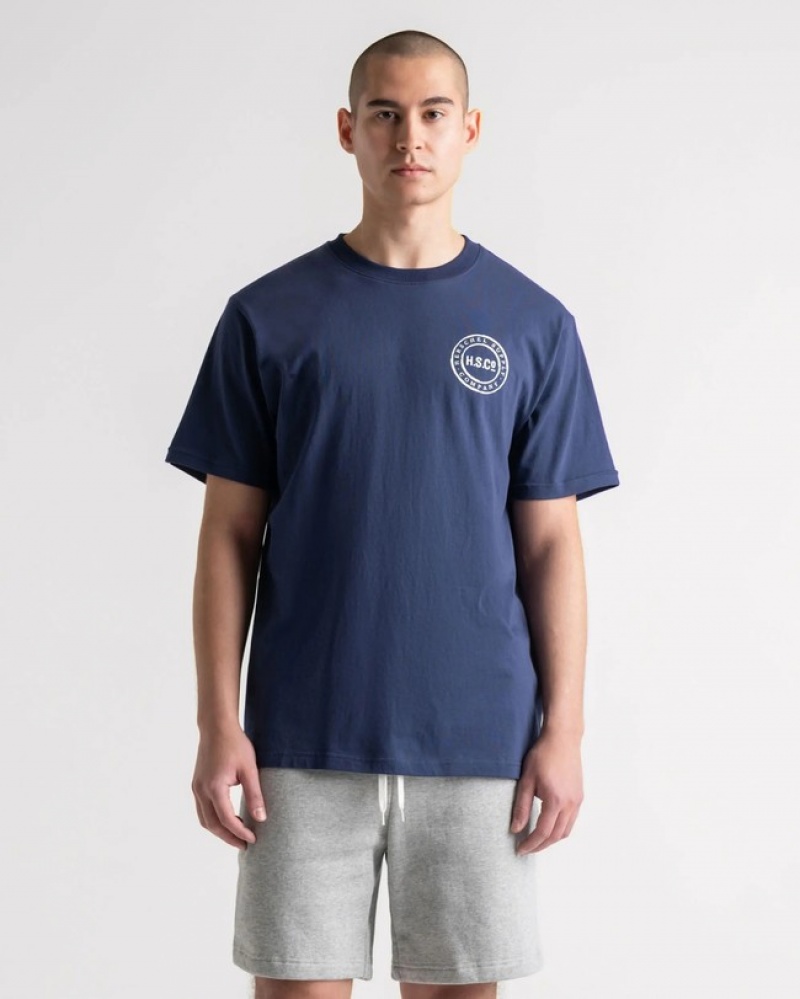 Camiseta Herschel Logo Azul Marinho | ZWVK43578