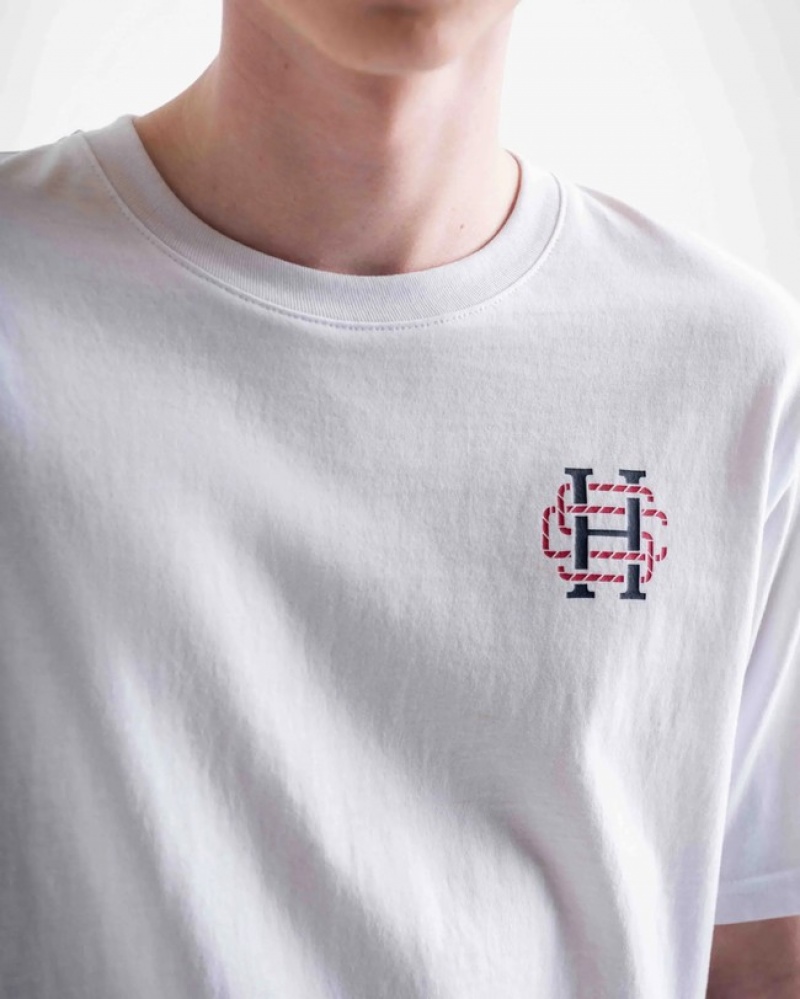 Camiseta Herschel Logo Branco Azul Marinho | AWUC76513