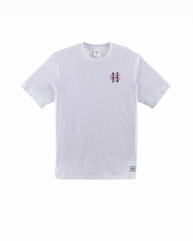 Camiseta Herschel Logo Branco Azul Marinho | AWUC76513