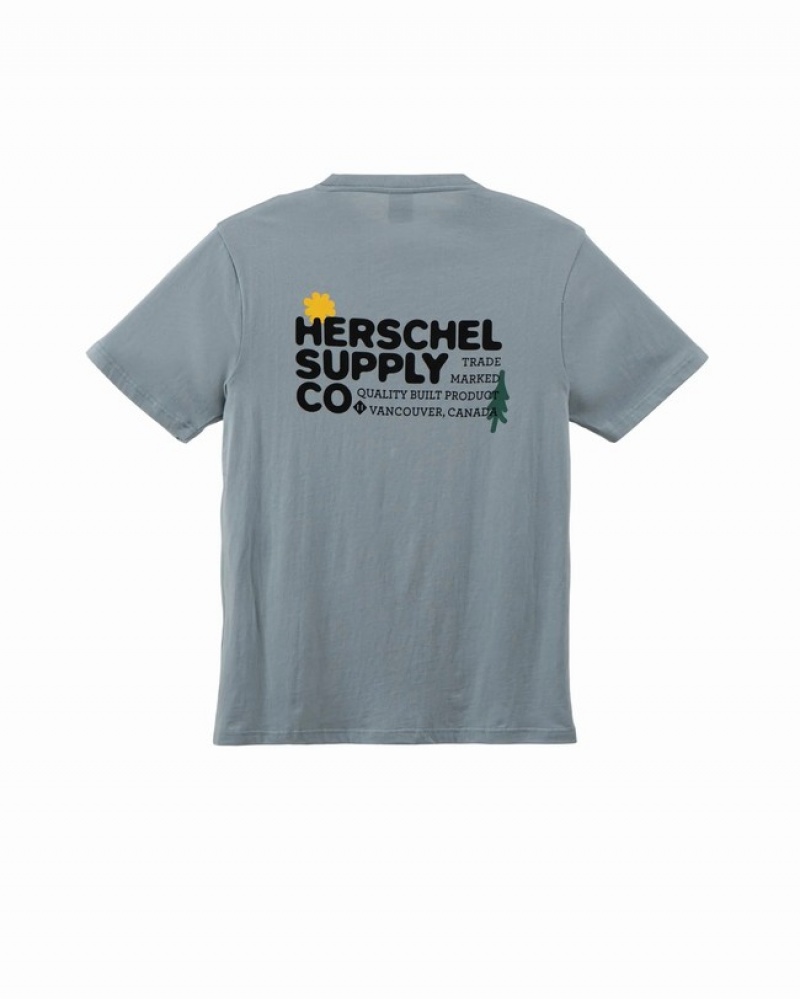 Camiseta Herschel Logo Cinzentas | GQBO82340