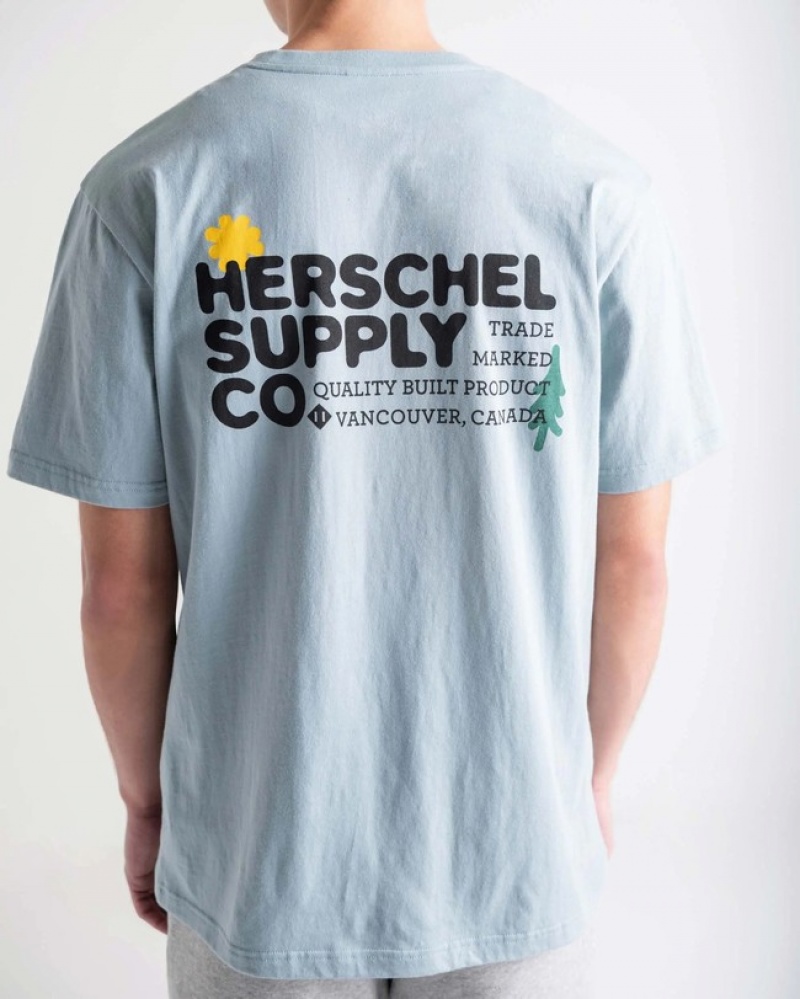 Camiseta Herschel Logo Cinzentas | GQBO82340