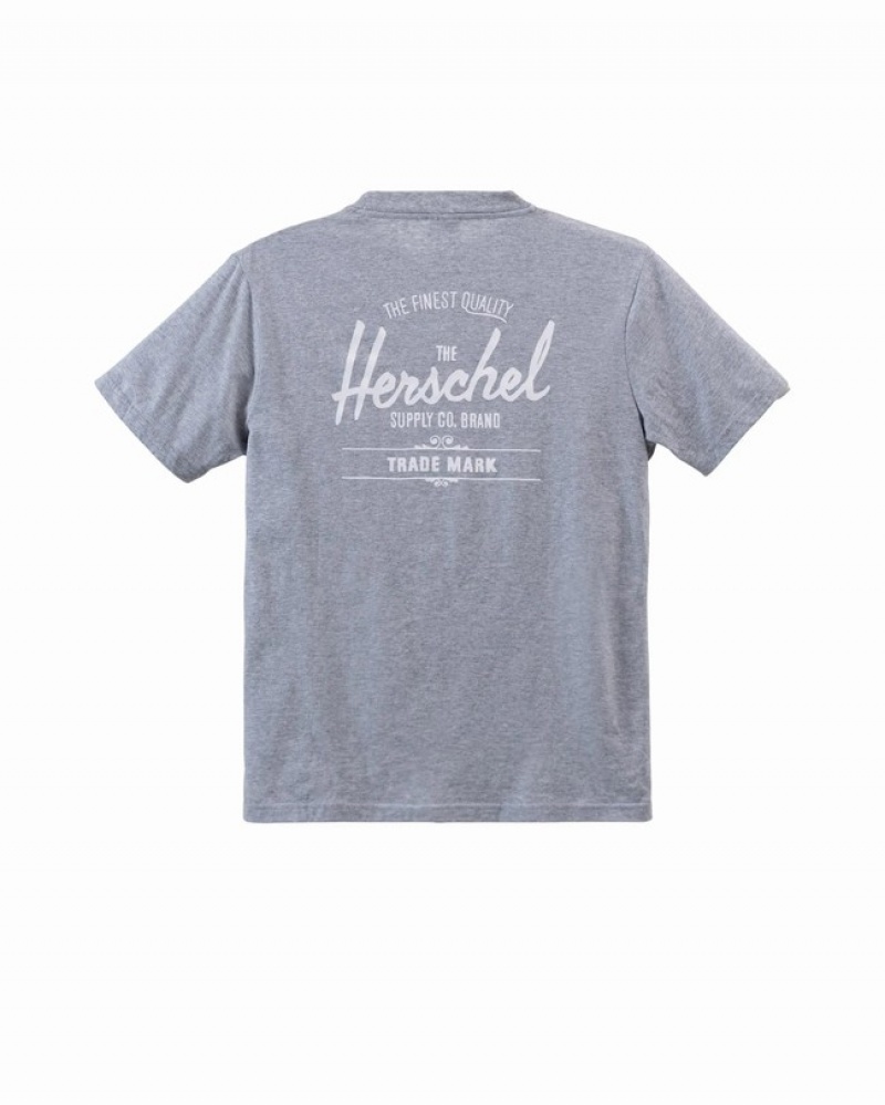 Camiseta Herschel Logo Cinzentas | OYFZ82947