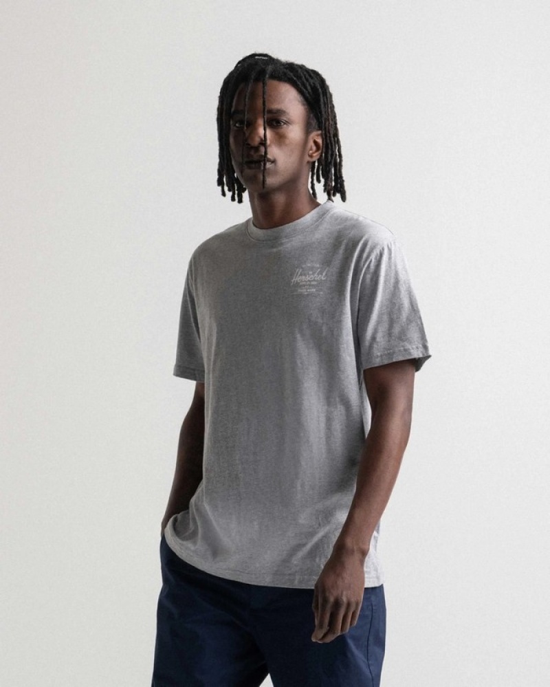 Camiseta Herschel Logo Cinzentas | OYFZ82947