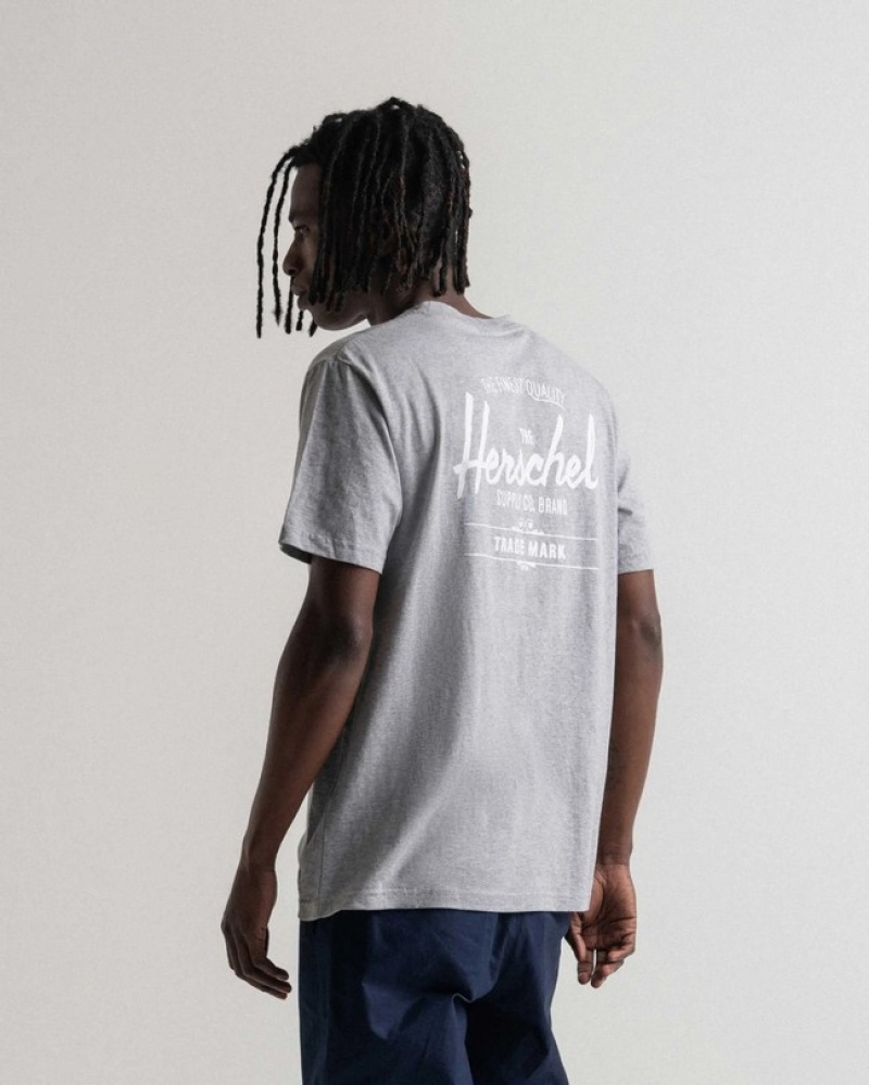 Camiseta Herschel Logo Cinzentas | OYFZ82947
