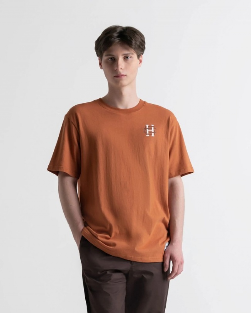 Camiseta Herschel Logo Marrom | JVXQ56103