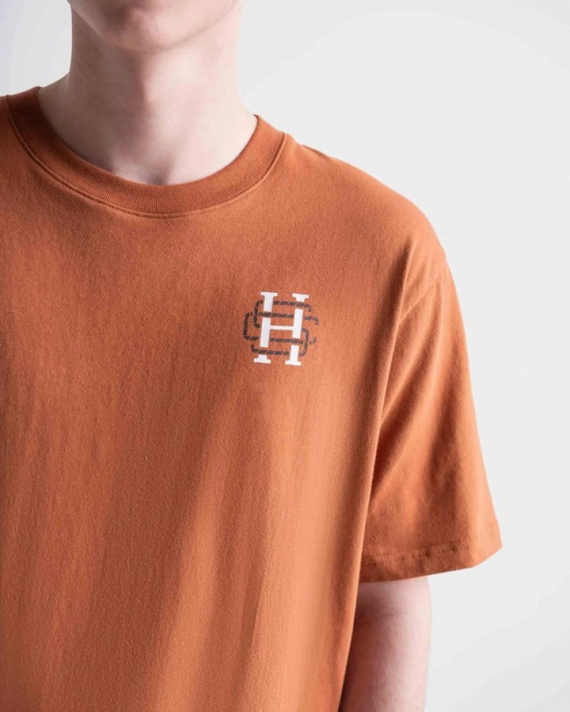 Camiseta Herschel Logo Marrom | JVXQ56103