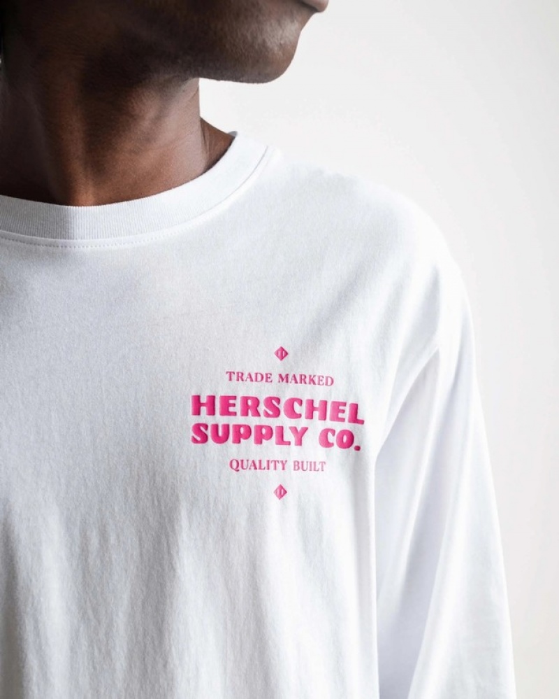 Camiseta Herschel Long Sleeve Ranch Branco | EIMW91605
