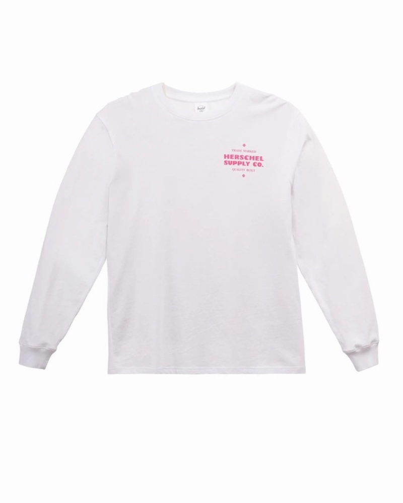 Camiseta Herschel Long Sleeve Ranch Branco | EIMW91605