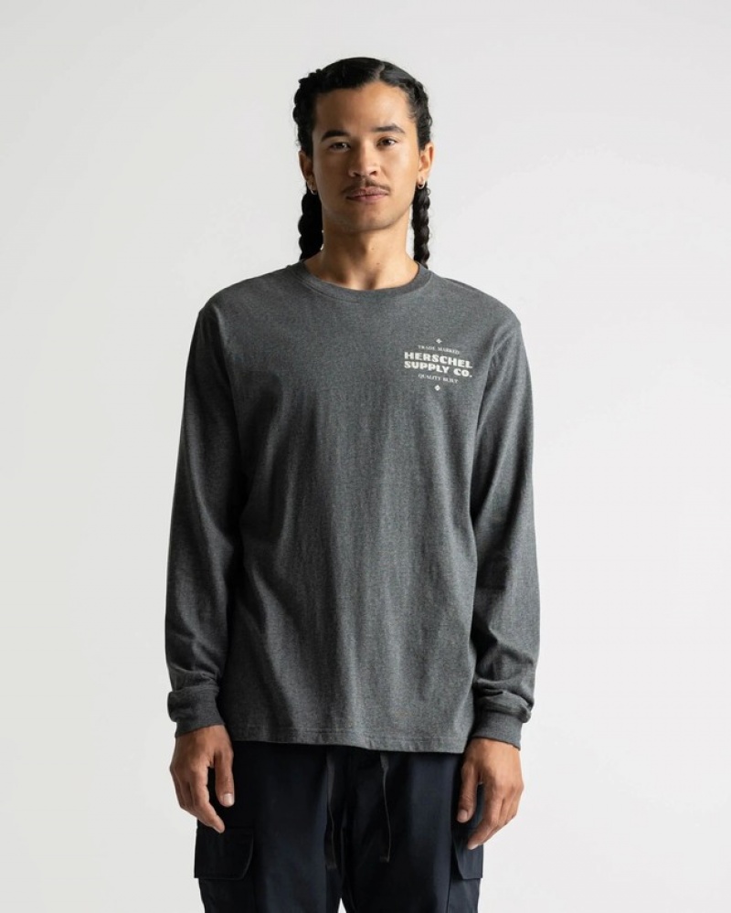 Camiseta Herschel Long Sleeve Ranch Cinzentas | JKZY03978