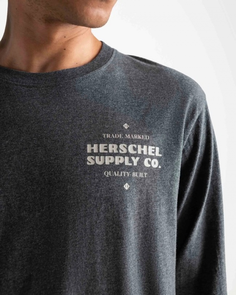 Camiseta Herschel Long Sleeve Ranch Cinzentas | JKZY03978