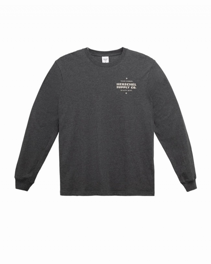 Camiseta Herschel Long Sleeve Ranch Cinzentas | JKZY03978