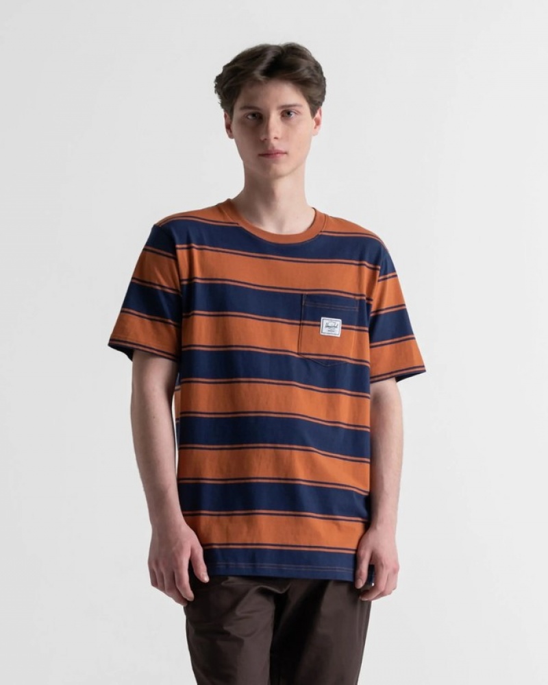 Camiseta Herschel Pocket Azul Marinho | SQYZ89342