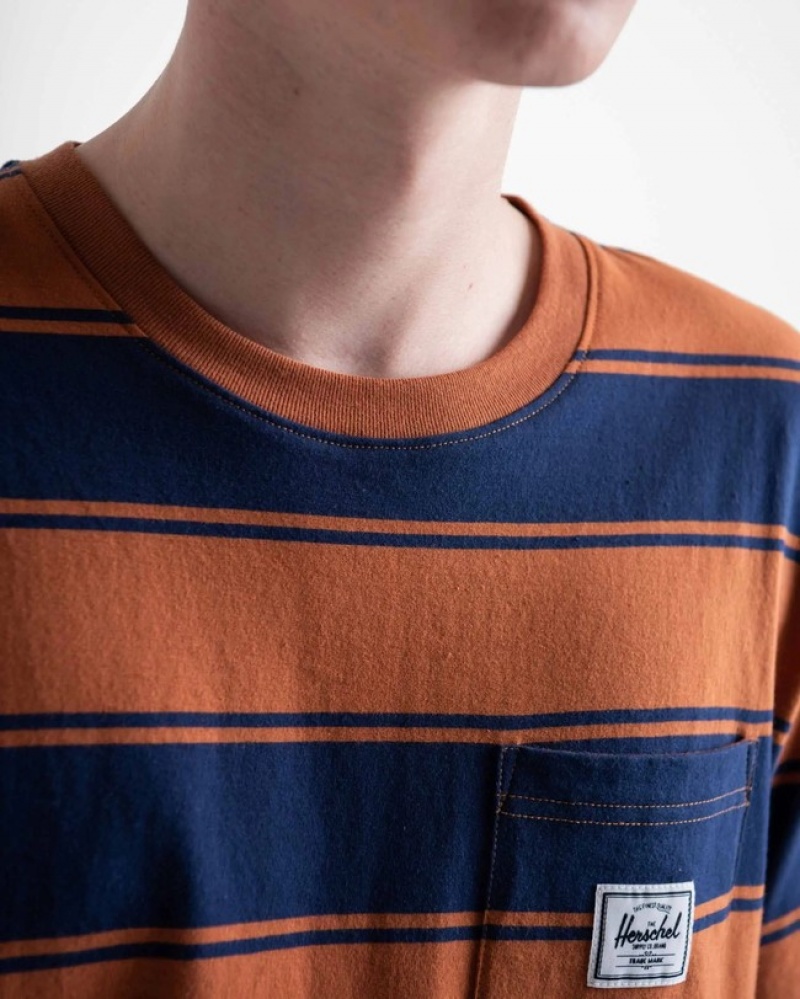 Camiseta Herschel Pocket Azul Marinho | SQYZ89342