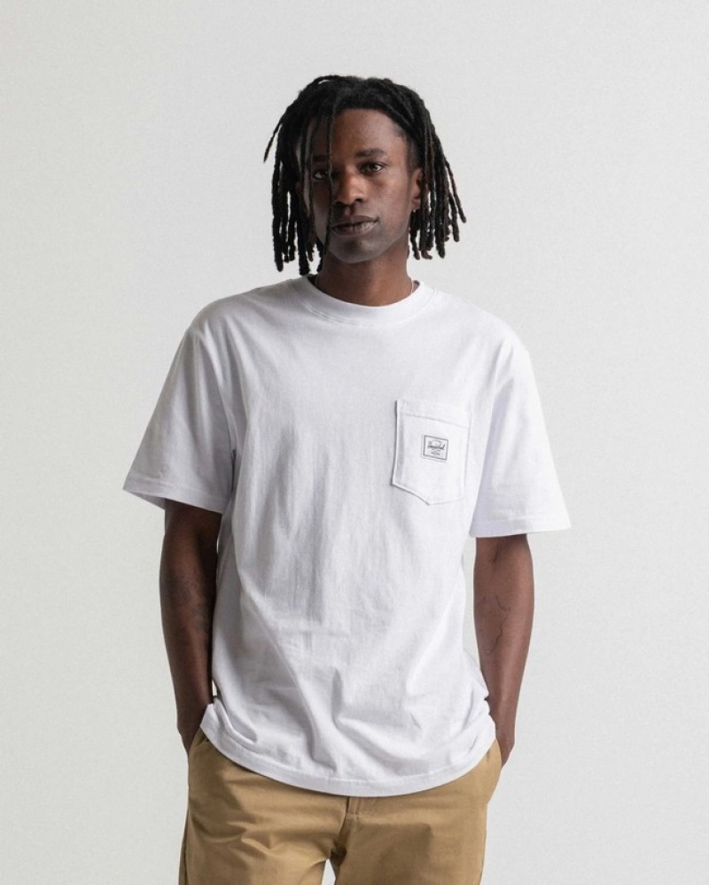 Camiseta Herschel Pocket Branco | SAFY58703
