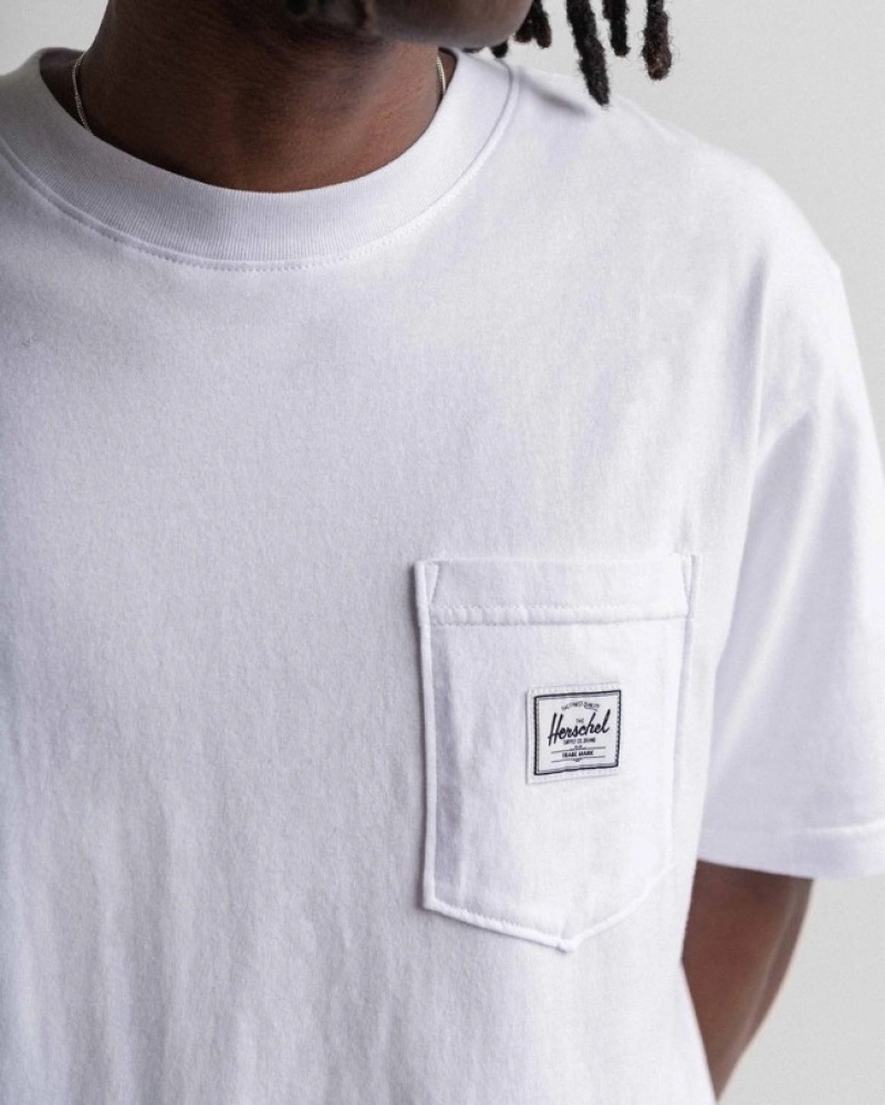 Camiseta Herschel Pocket Branco | SAFY58703
