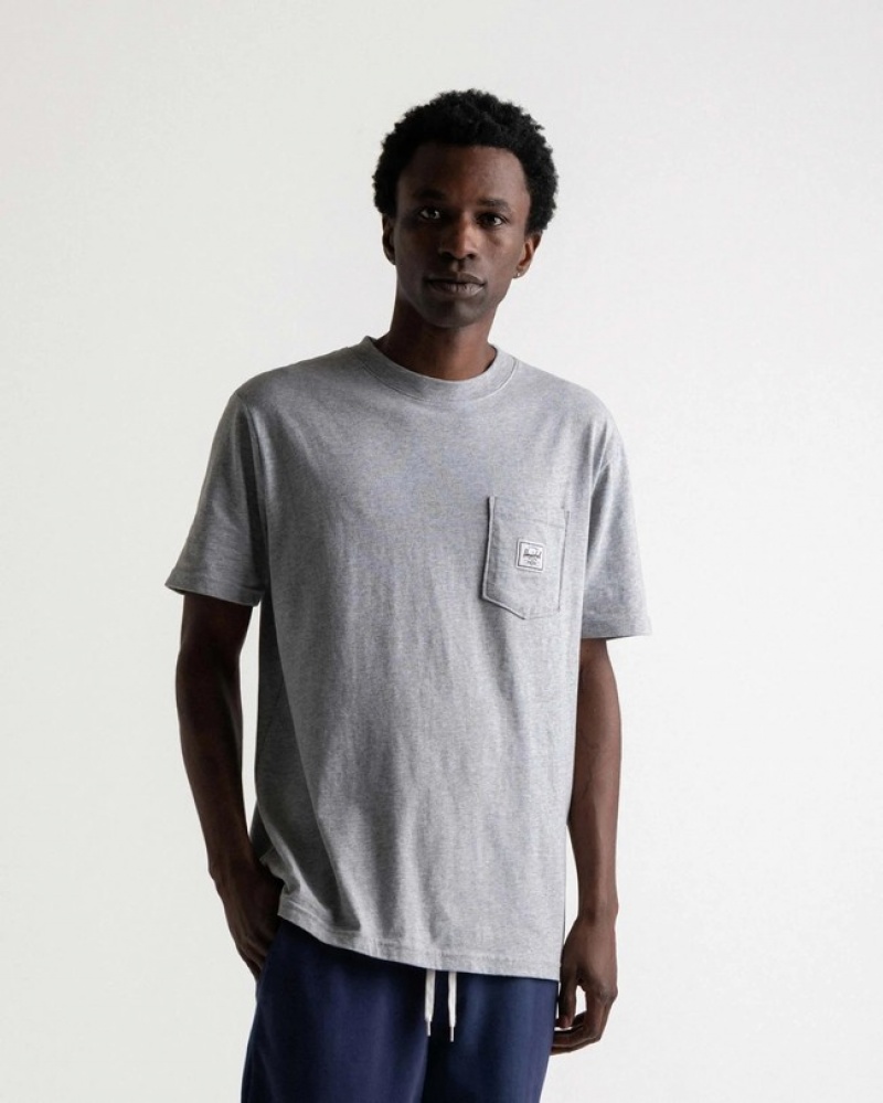 Camiseta Herschel Pocket Cinzentas | LJSQ86405