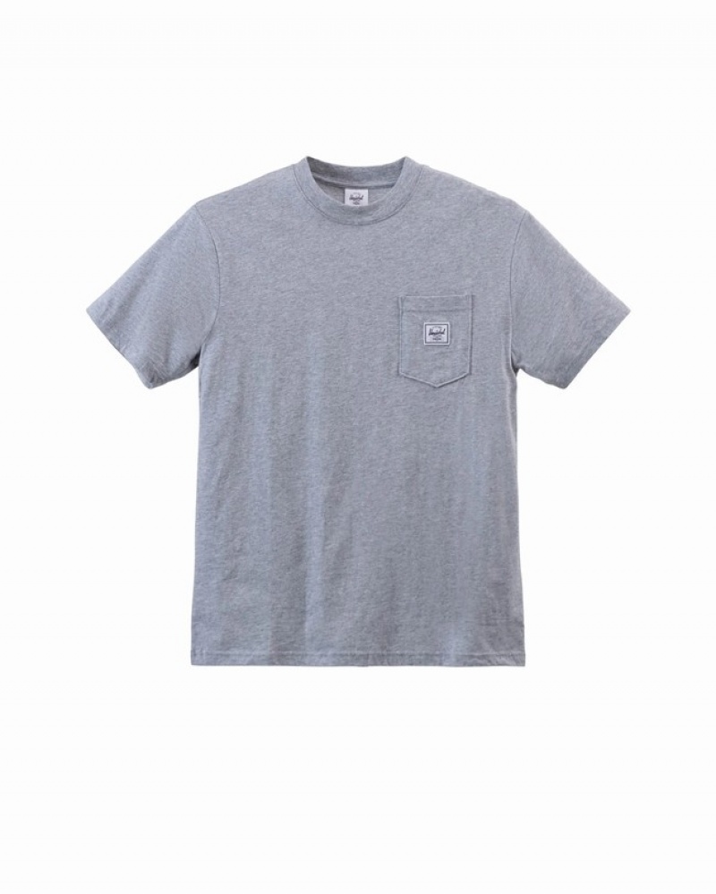 Camiseta Herschel Pocket Cinzentas | LJSQ86405