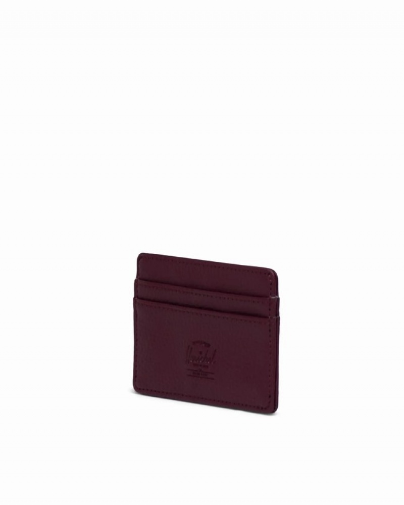 Carteiras Herschel Charlie Cardholder Vegano Couro Bordeaux | YTRQ87514