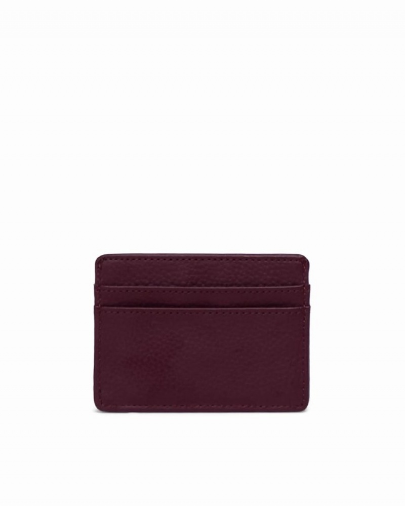 Carteiras Herschel Charlie Cardholder Vegano Couro Bordeaux | YTRQ87514