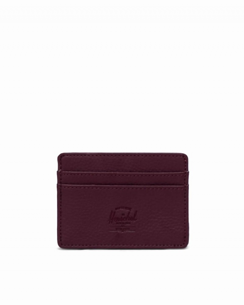 Carteiras Herschel Charlie Cardholder Vegano Couro Bordeaux | YTRQ87514