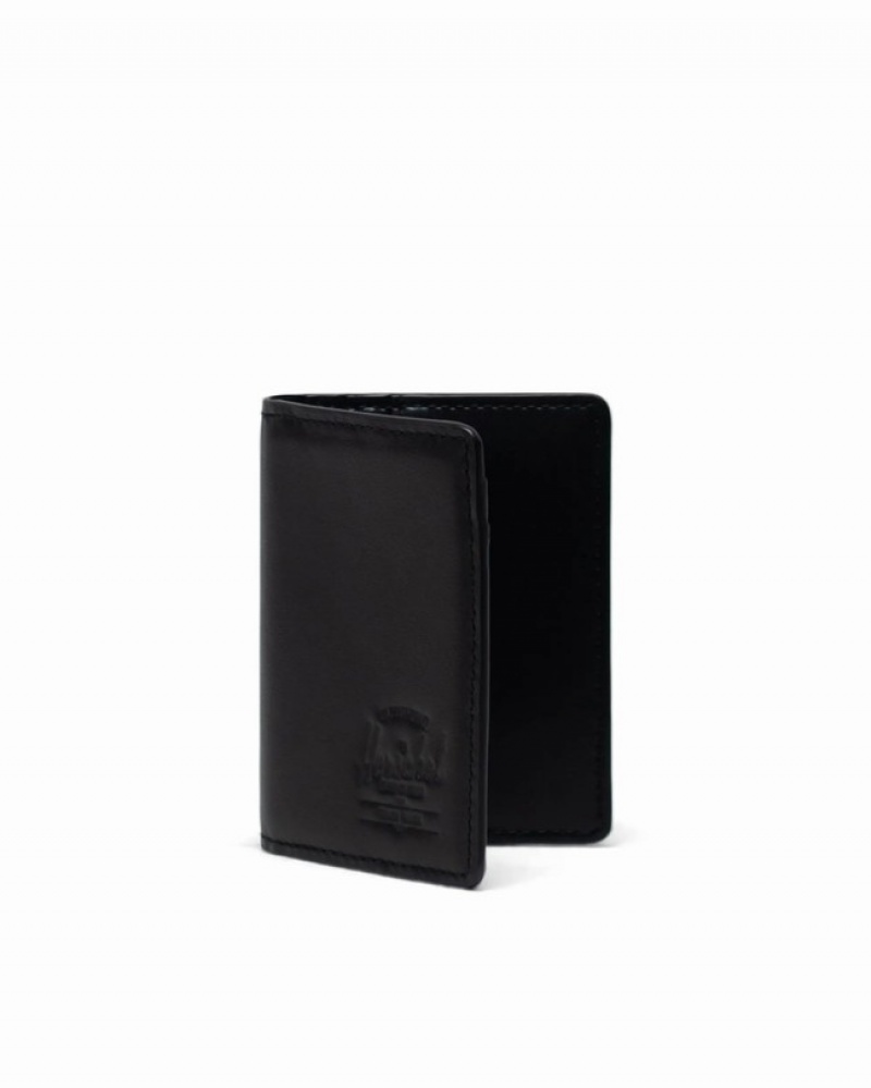 Carteiras Herschel Gordon Couro Pretas | AZQM90156