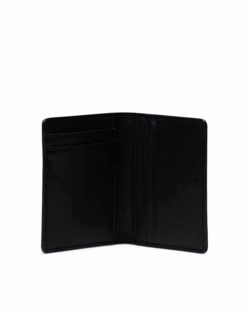 Carteiras Herschel Gordon Couro Pretas | AZQM90156