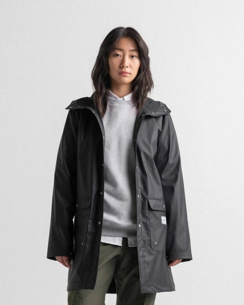 Jaquetas Herschel Long Rain Pretas | MCRT43905