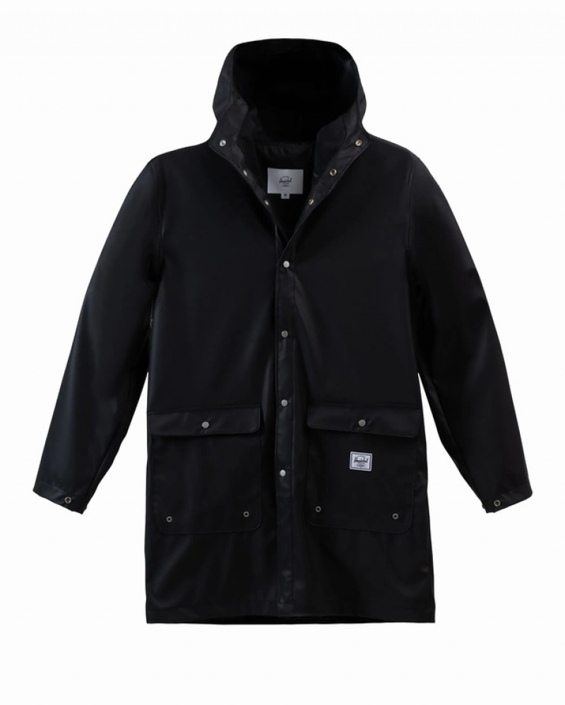 Jaquetas Herschel Long Rain Pretas | MCRT43905