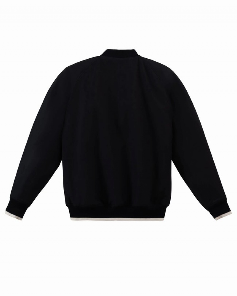 Jaquetas Herschel Varsity Pretas Branco | NLMR03968