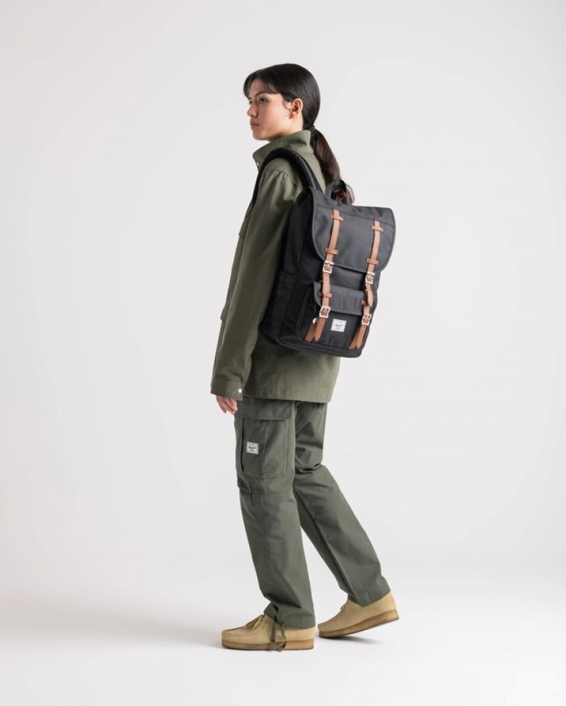 Mochilas Herschel Little America™ | Medio-Volume Pretas Verdes Escuro | JBAC37056